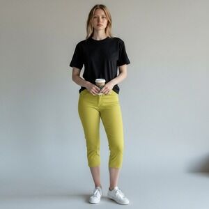 Tribal Kick Flare Capri-Wild Lime Size 8